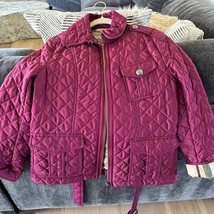 Burberry diamond quilted jacket burgundy Large
